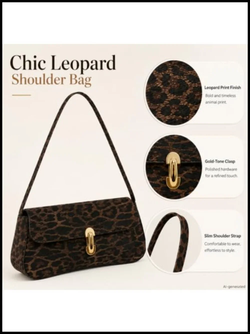 Leopard Print Leather Wristlet Clutch - Faux Leather Handbag